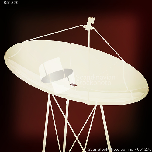 Image of 3d satellite Line. 3D illustration. Vintage style.