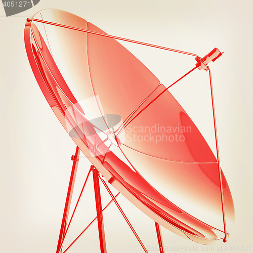 Image of 3d satellite Line. 3D illustration. Vintage style.