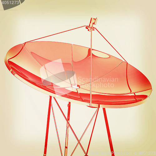 Image of 3d satellite Line. 3D illustration. Vintage style.