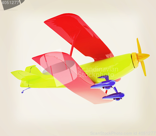 Image of retro airplane isolated on white background . 3D illustration. V