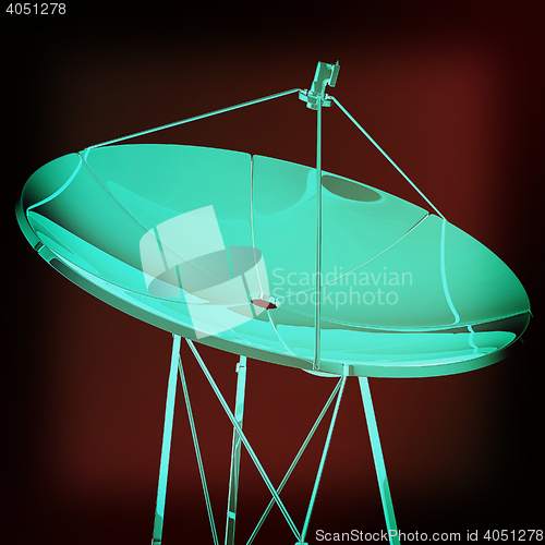 Image of 3d satellite Line. 3D illustration. Vintage style.