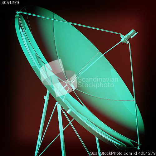 Image of 3d satellite Line. 3D illustration. Vintage style.