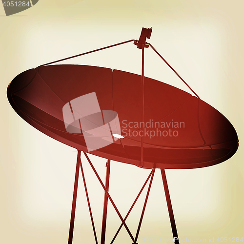 Image of 3d satellite Line. 3D illustration. Vintage style.