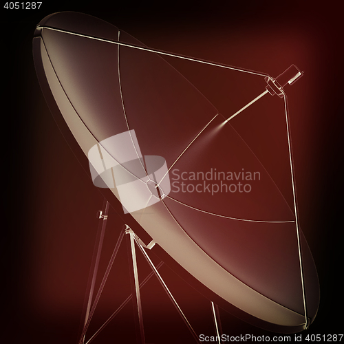 Image of 3d satellite Line. 3D illustration. Vintage style.