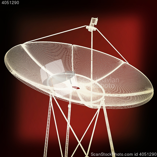 Image of 3d satellite Line. 3D illustration. Vintage style.