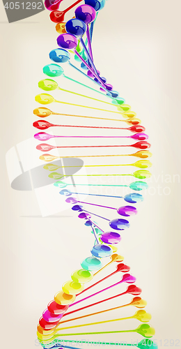 Image of DNA structure model. 3D illustration. Vintage style.