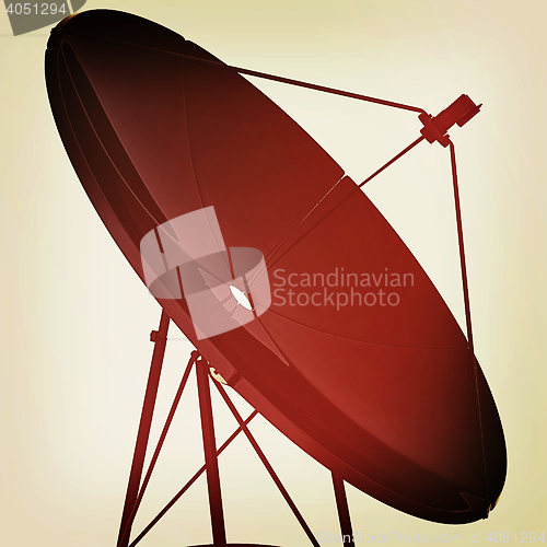 Image of 3d satellite Line. 3D illustration. Vintage style.