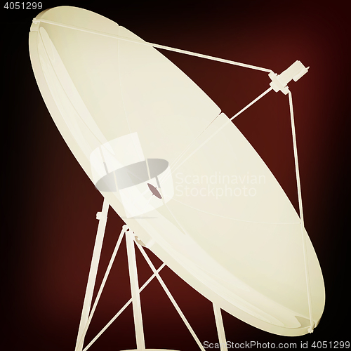 Image of 3d satellite Line. 3D illustration. Vintage style.