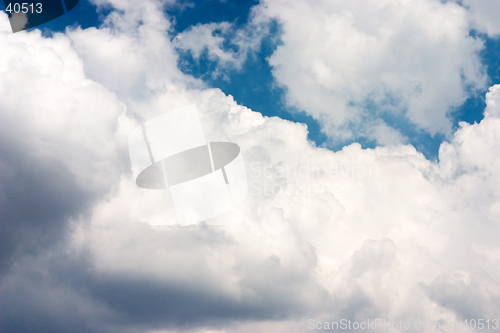 Image of Deep blue sky with white clouds