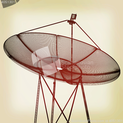 Image of 3d satellite Line. 3D illustration. Vintage style.