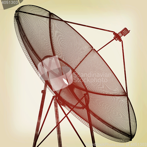 Image of 3d satellite Line. 3D illustration. Vintage style.