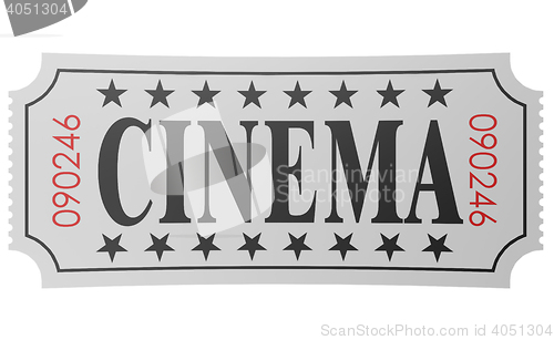 Image of Isolated ticket with cinema word