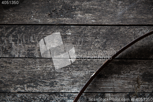 Image of close up of old wooden barrel or vintage board