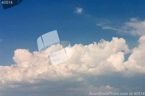 Image of Deep blue sky with white clouds