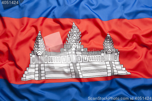 Image of Textile flag of Cambodia