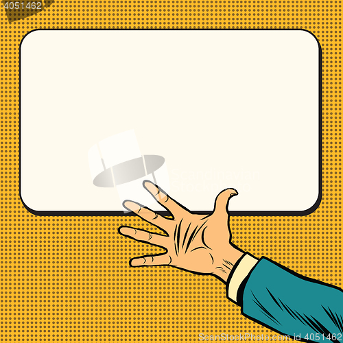 Image of Hand open palm on white background poster