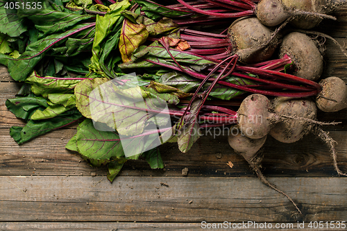 Image of Beetroots with stems and leaves