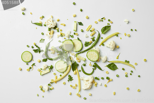 Image of fresh organic green vegetables and fruits