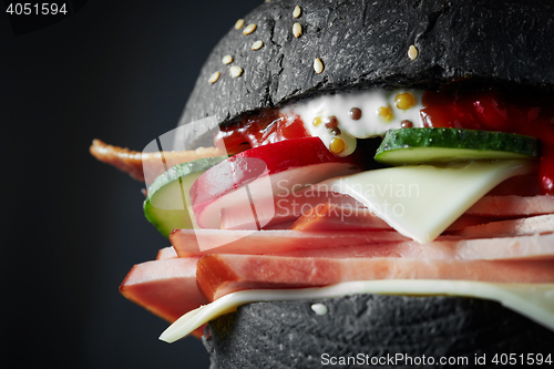 Image of macro Black burger