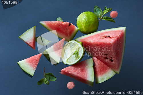 Image of fresh fruits isolated on black