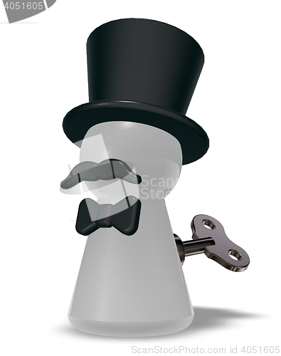 Image of pawn with hat and beard - 3d rendering