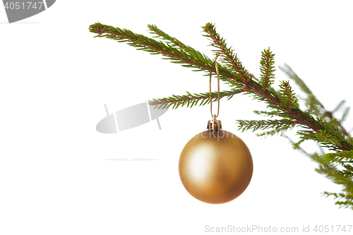 Image of Decoration bauble on decorated Christmas tree iso