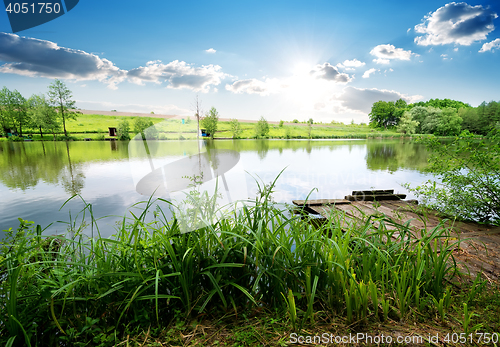 Image of Fishing pier on river