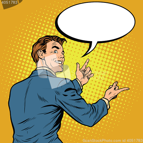 Image of Businessman showing hand size