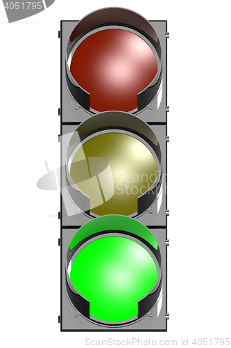 Image of Traffic light in white and isolated 