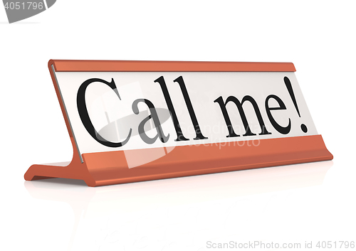 Image of Call me table tag isolated with white background