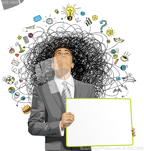 Image of Businessman Looking Upwards