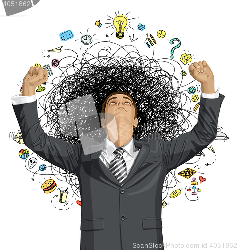 Image of Businessman Looking Upwards