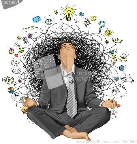 Image of Businessman Looking Upwards