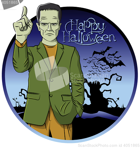 Image of Vector Cartoon Frankenstein Halloween