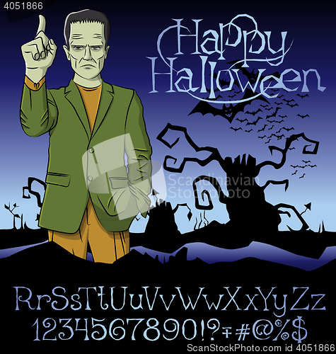 Image of Vector Cartoon Frankenstein Halloween