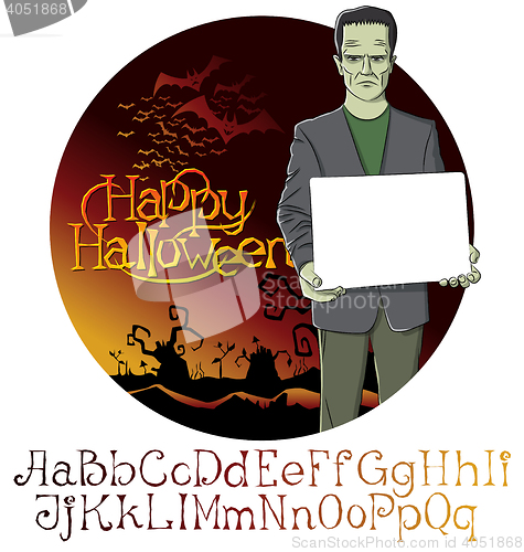 Image of Vector Cartoon Frankenstein Halloween