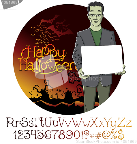 Image of Vector Cartoon Frankenstein Halloween