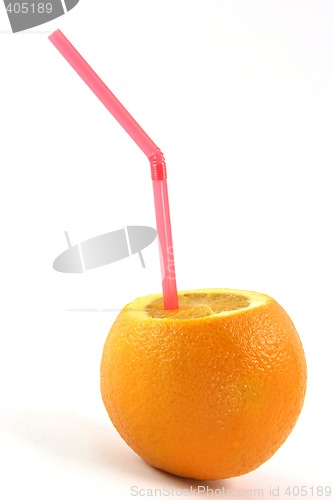 Image of orange with straw