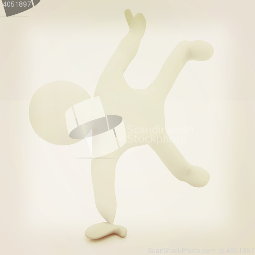 Image of 3d man isolated on white. Series: morning exercises - making pus