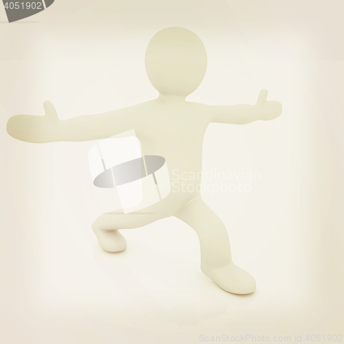 Image of 3d man isolated on white. Series: morning exercises - flexibilit