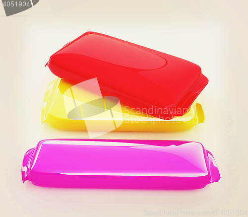 Image of 3d candy bar. 3D illustration. Vintage style.