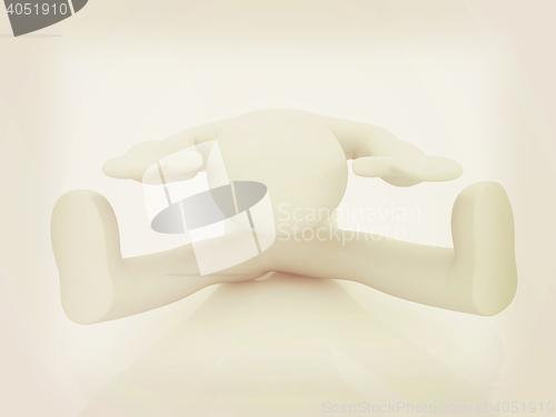 Image of 3d man isolated on white. Series: morning exercises - flexibilit