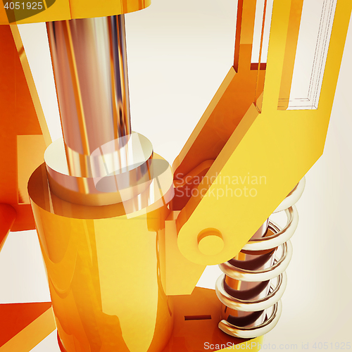 Image of Abstract engineering assembly. 3D illustration. Vintage style.