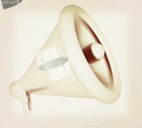 Image of Loudspeaker as announcement icon. Illustration on white . 3D ill