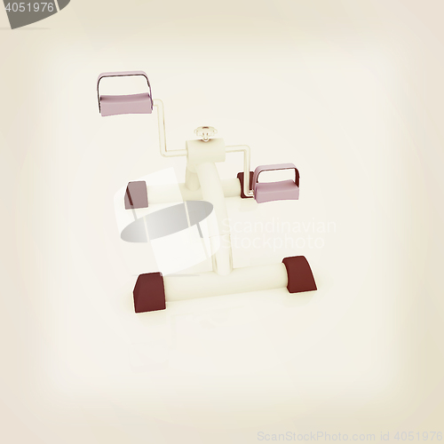 Image of Exercise bike - fitness salon equipment. 3D illustration. Vintag