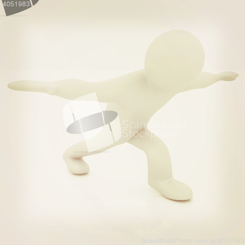 Image of 3d man isolated on white. Series: morning exercises - flexibilit