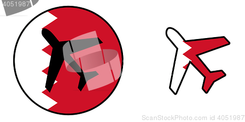 Image of Nation flag - Airplane isolated - Bahrain