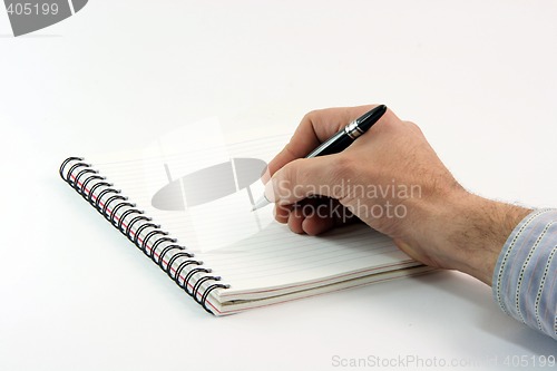 Image of writing on notebook