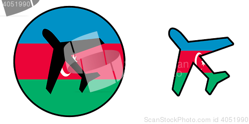 Image of Nation flag - Airplane isolated - Azerbaijan