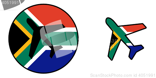 Image of Nation flag - Airplane isolated - South Africa